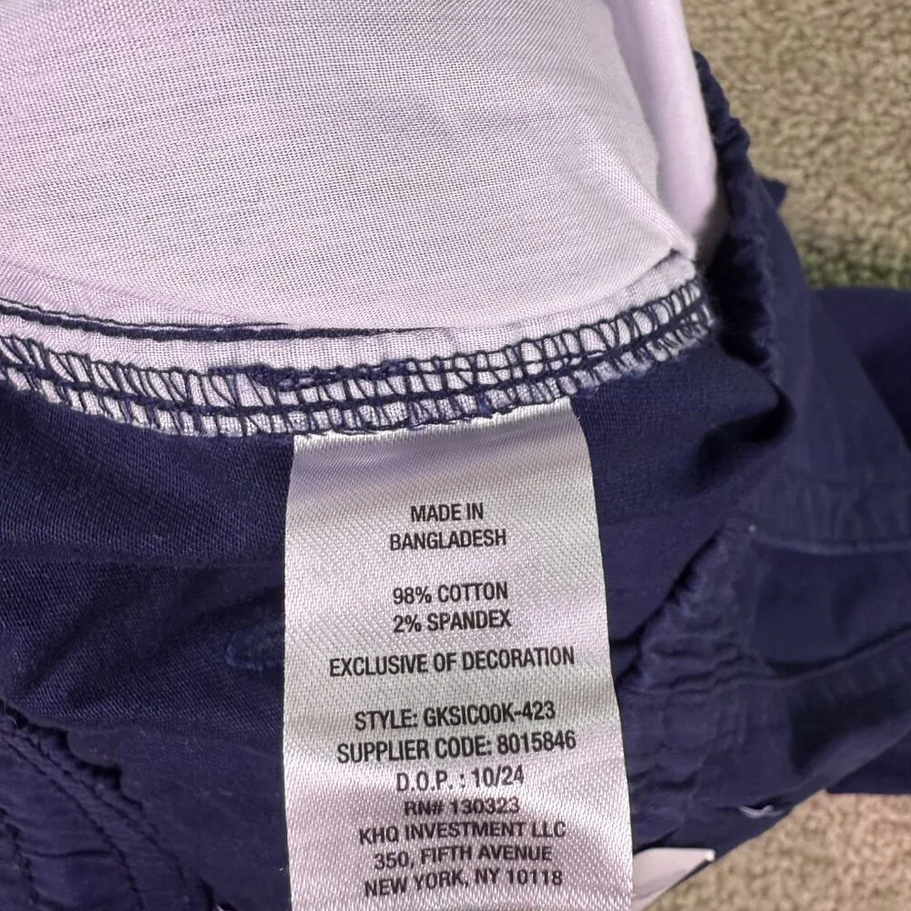 Gap Kids Boys Chino Shorts L Blue Stretch Soft Twill Elastic Waist E876